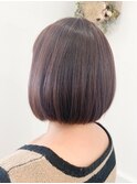 ナチュラルピンクブラウンボブ