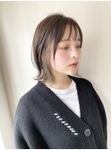 シンプル切りっぱなしボブにインナーカラー