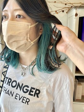 ヘアーデザイン シュシュ(hair design Chou Chou by Yone) ☆chouchou☆グリーン×インナーカラー