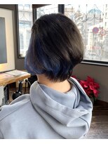 ヘアアンドメイク エジェリ(hair&make egerie) インナーカラーブルー・メンズマッシュショート