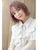 カバーヘアアンドスパ ブリス 浦和(COVER HAIR&SPA bliss)&nbsp;チェリーブラウンカシスピンクくせ毛風ボブ313Z浦和20代30代40代