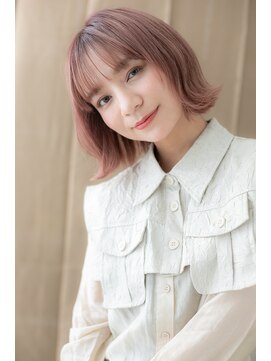 カバーヘアアンドスパ ブリス 浦和(COVER HAIR&SPA bliss) チェリーブラウンカシスピンクくせ毛風ボブ313Z浦和20代30代40代