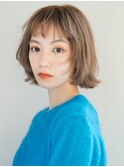 切りっぱなしボブ エアリーロング 美髪 ピンクブラウン