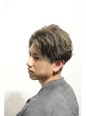 ハイライトを活かしパーマ風モテ髪