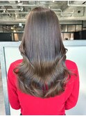 ロング顔周りレイヤー韓国ヘア美髪_ba494731