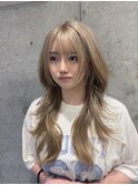ハッシュカット韓国レイヤーロングウルフ