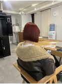 切りっぱなしボブ×暖色