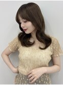 韓国ヘア/前髪カット/レイヤーカット/ベージュ/ミディアム