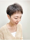 【白髪ぼかしショート】束感レイヤー×グレージュハイライト