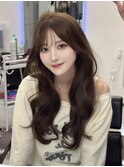 韓国ロングレイヤーカット顔周りシールエクステ春ハッシュカット