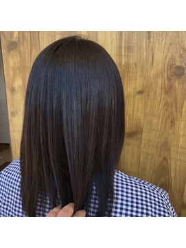 ブルー(BLUE) セミディ×艶髪