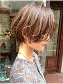 30、40代にオススメ☆イルミナカラー×前髪なしショート