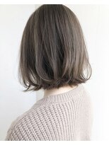 ジュエ ヘアー デザイン(Jue hair design) ラベンダーグレージュハイライト切りっぱなしボブ