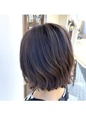 20代30代40代前下がりボブブルーグレージュ