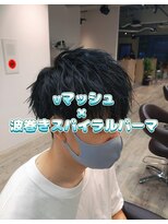 コワファーストナガサキシャンプーボーイ(COIFF1RST NAGASAKI SHAMPOO BOY)&nbsp;波巻きパーマ×vマッシュ