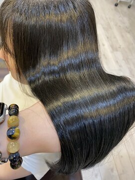 ヘアーエポック(hair epoque) 大人世代/髪質改善ストレート/ネイビーアッシュ