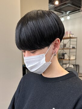 エルマーク(L-MARK) 黒髪マッシュナチュラルマッシュメンズヘア韓国ツーブロック
