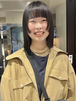 ラミエバイメルト 下北沢(lamie by melt)&nbsp;村上/顔まわりカットぷつっとバング暗髪姫カットワイドバング