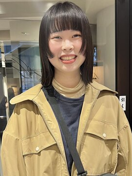 ラミエバイメルト 下北沢(lamie by melt) 村上/顔まわりカットぷつっとバング暗髪姫カットワイドバング