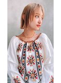 Aimee町田　切りっぱなしボブ×ライトベージュ