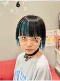 前髪、サイド、衿足インナーカラーアンドフルカラー