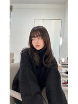 ノク 渋谷(nok)&nbsp;グレーオリーブ_グレーベージュレイヤーロング黒髪前髪パーマ