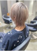 ◎大人可愛いマッシュウルフボブウルフベージュ小顔