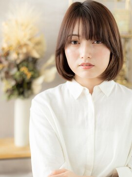 カバーヘア ブリス 北浦和(COVER HAIR bliss) 艶感斜めバング黒髪ボブディヘルシースタイルa北浦和30代40代