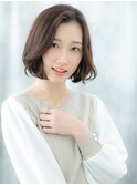 暖色系カラーツヤ髪大人美人こなれボブq小山20代30代40代