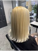 ケアブリーチバレイヤージュハイライト抜きっぱなしベージュ