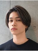 毛流れセンターパート　メンズヘア　八王子