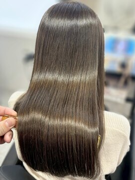 ハーシーバイアポロ 相模大野(HERSHE by apollo) x髪質改善/ホワイトグレージュ/レイヤーカット/チェリーブラウン