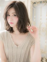 大波純一美容室パーティハン&nbsp;髪質改善オリーブブラウンゆる巻外ハネロブa小山20代30代40代