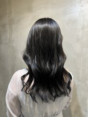 韓国風ブルーブラック　髪質トリートメント/ワンカラー/エクステ
