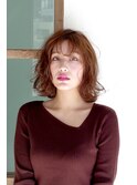 ペールベージュセクションカラーグラデーションカラー外ハネボブ