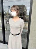 グレージュ×ボブ