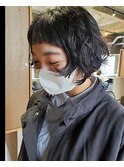 ミニボブ×パーマ