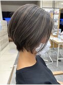 脱白髪染め白髪ぼかしハイライト/アッシュグレー/30代40代50代