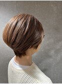 ピンクベージュショート