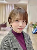 ショート×丸みショート×大人可愛い×前髪あり×横浜