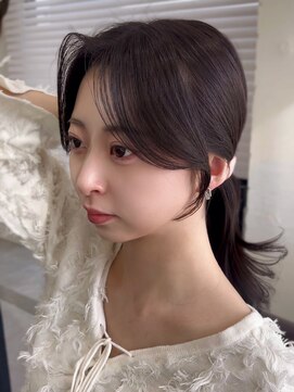 コート 表参道(Cote) 韓国ヘア 2wayバング 顔まわりカットNo.1 レイヤー グレージュ