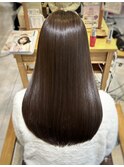 チョコレートブラウン　水素髪質改善トリートメント　秋カラー