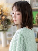 カバーヘア イヴ 戸頭店(COVER HAIR EVE)&nbsp;★ミディアムレイヤーカット抜け感くびれボブディ30代40代★1