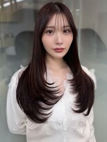 ソラ 広尾店(SORA)&nbsp;ロングレイヤー/顔周りカット/ピンクベージュ