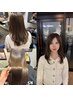 前髪ストレート+カラー+トリートメント+メンテナンスカット¥15300