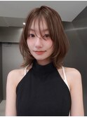 大人レイヤーボブ/シースルーバング/マロンベージュ