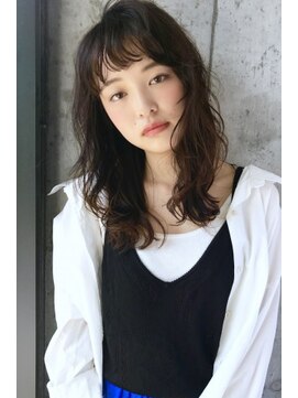 ノラ ギンザ(NORA GINZA) 【20/30/40代大人女性向け】ゆるパーマ黒髪ナチュラルふわミディ