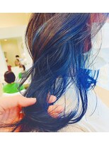 エクリフルール(equri fleur) 【ケアブリーチ使用】　インナーカラー×ブルー