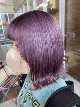 エイム ヘアメイク 横川店(eim HAIR MAKE) 切りっぱなしボブ×pastel purple