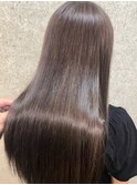 縮毛矯正髪質改善　艶髪ストレート　マロンブラウン